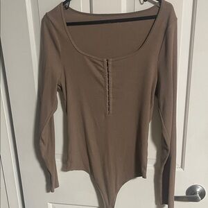Abercrombie & Fitch Brown Long Sleeve Bodysuit